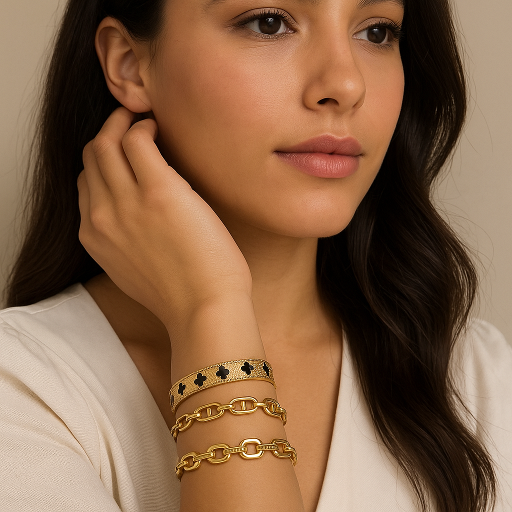 Coffret Prestige – Trio de Bracelets Dorés